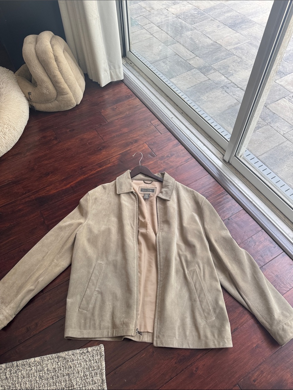Banana Republic Beige Suede Jean Jacket